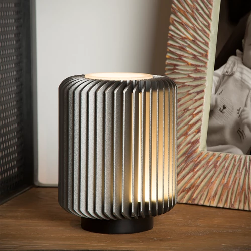 Lucide TURBIN - Lampe de table - Ø 10,6 cm - LED - 1x5W 3000K - Gris - ambiance 1